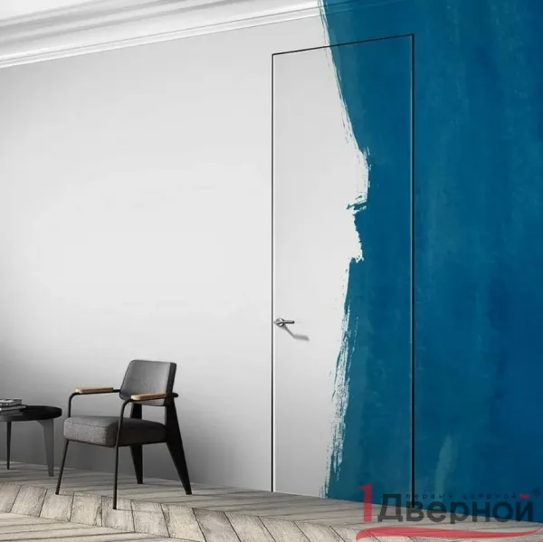 Скрытая дверь Invisible (кромка с 4х сторон анод серебро)