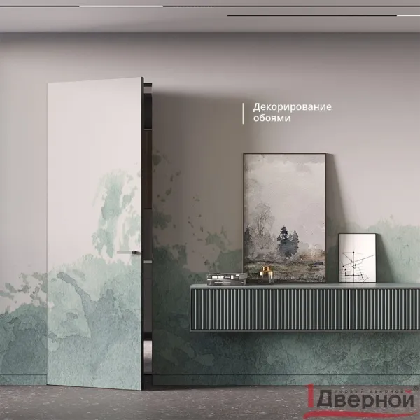 Скрытая дверь Invisible (кромка с 4х сторон анод серебро)