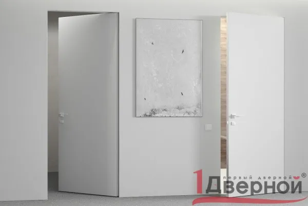 Скрытая дверь Invisible (кромка с 4х сторон анод серебро)