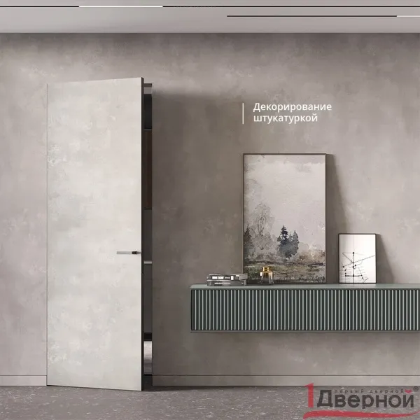 Скрытая дверь Invisible реверс (кромка с 4х сторон анод черный)