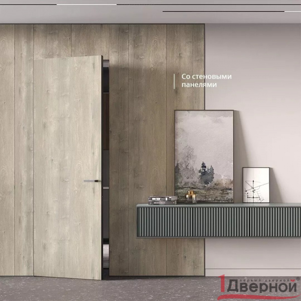Скрытая дверь Invisible реверс (кромка с 4х сторон анод серебро)