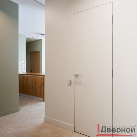 Скрытая дверь Invisible (черная алюминиевая кромка с 4х сторон)