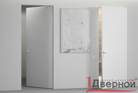 Скрытая дверь Invisible (черная алюминиевая кромка с 4х сторон)